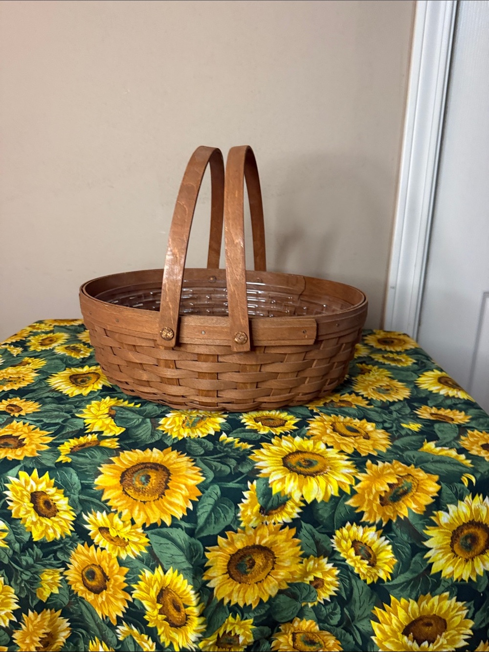 Longaberger Brown Double-Handle Woven Basket